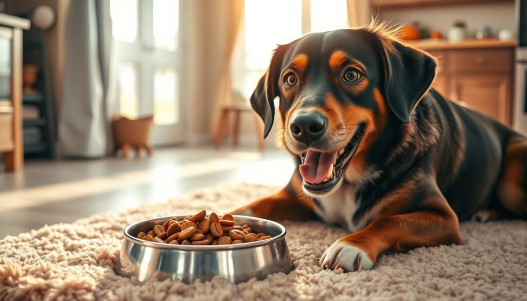 dog eating
